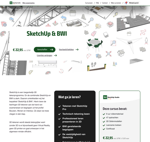 2. De cursus waar je de licenties van wilt verlengen